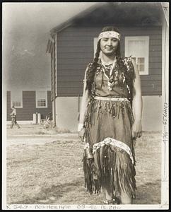 Little Red Fawn (Asenaith Mayberry) of North Haven, Connecticut, is studying to be a nurse at the University of Rhode Island. "What makes you an Indian is feeling you're an Indian. To believe in the Indian religion is to love everything that God has created," explains this young descendant of Creek and Iroquois tribes.