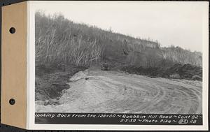 Contract No. 82, Constructing Quabbin Hill Road, Ware, looking back from Sta. 128+00, Ware, Mass., May 5, 1939