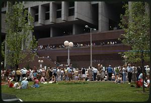 A group of people, Boston City Hall