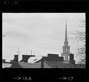 Rooftops and church spire