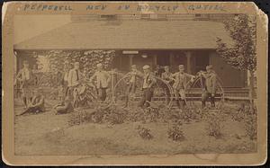 Pepperell men on bicycling outing, "Cedar Bluff"