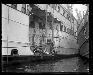 SS Boston rammed by tanker off Newport, R.I.