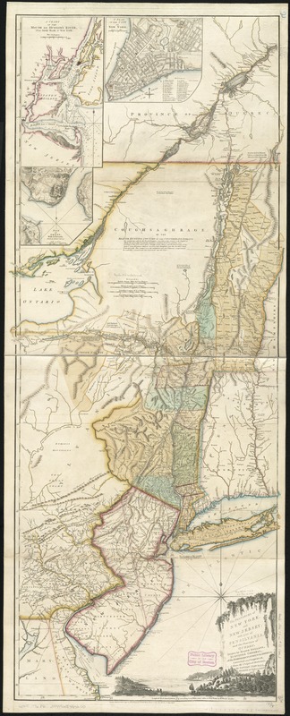 MAP  1776 JEFFERYS NEW YORK JERSEY PENNSYLVANIA PROVINCES REPLICA PRINT PAM1653