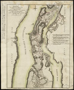 Grundriss des nördlichen Theils der Neujorks Insel nebst den am 16. Novbr. 1776. eroberten Fort Washington nun das Fort Knÿphausen genannt und dem Fort Lee