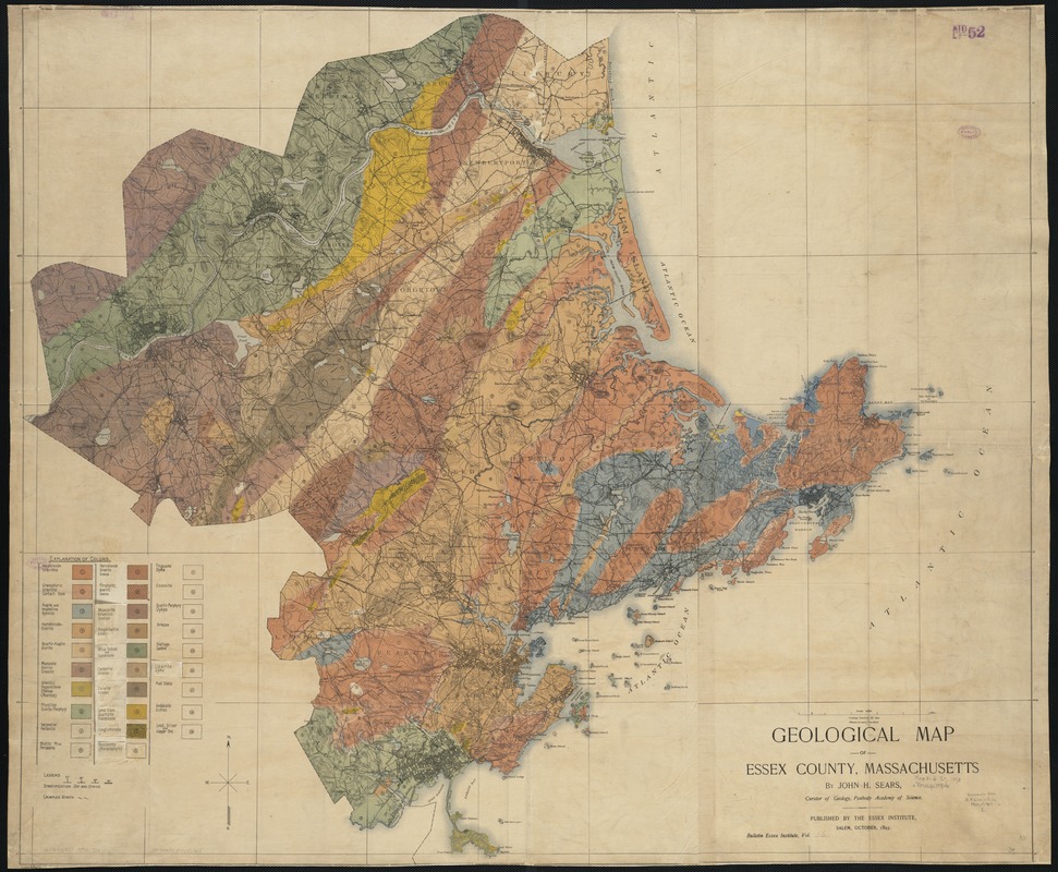 Geological map of Essex County, Massachusetts