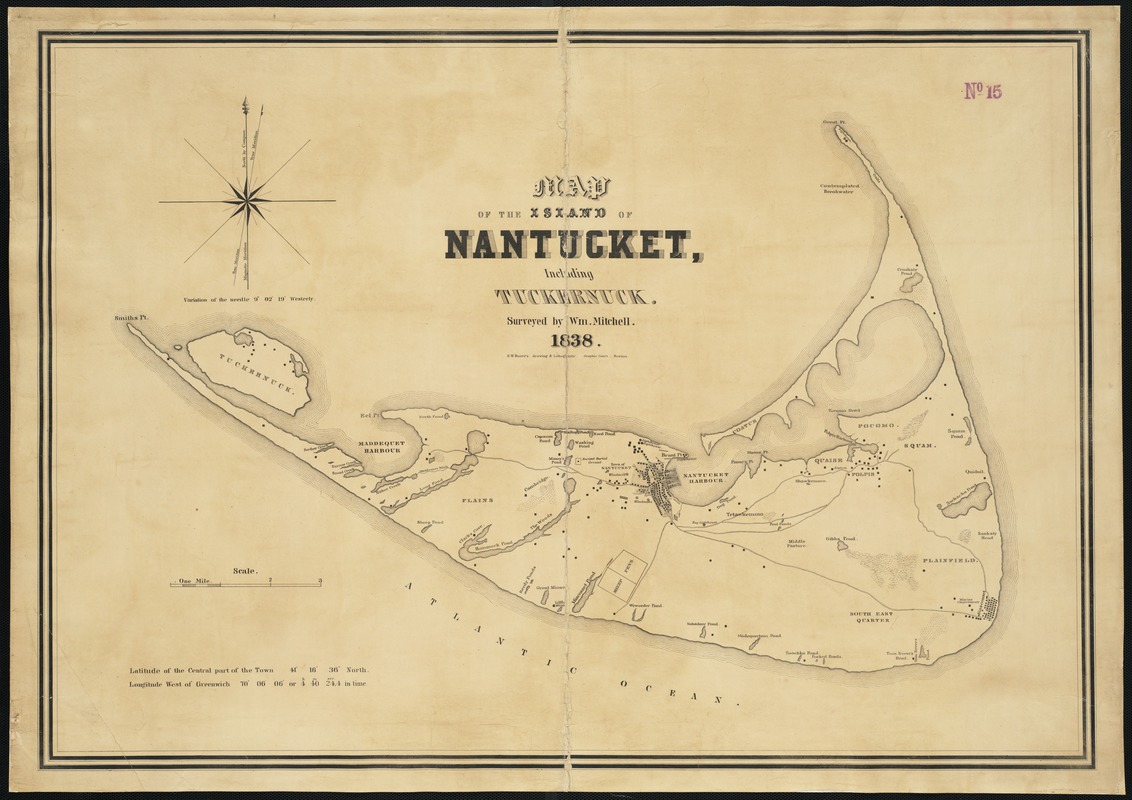 Map of the island of Nantucket, including Tuckernuck