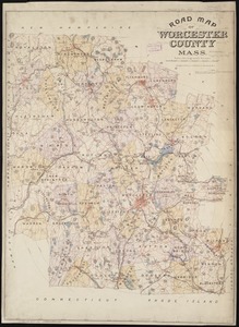 Road map of Worcester County, Mass