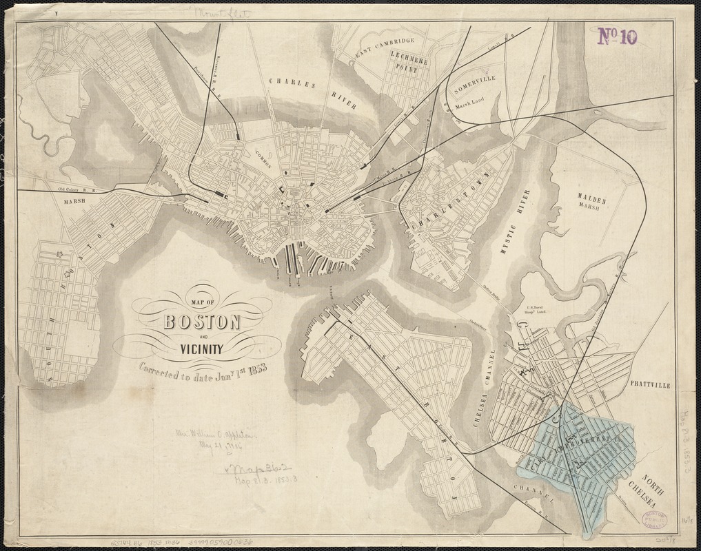Map of Boston and vicinity