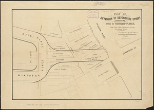 Plan of extension of Devonshire Street connecting Otis & Winthrop Places