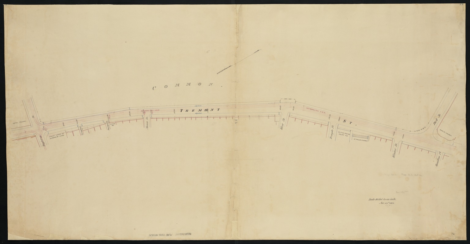 [Plan of Tremont Street from Park to Boylston]