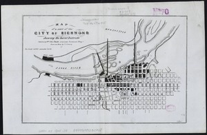 Map of a part of the city of Richmond showing the burnt districts