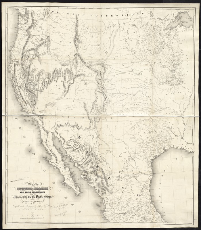Map of the United States and their territories between the Mississippi and the Pacific Ocean; and part of Mexico