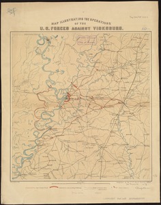 Map illustrating the operations of U.S. Forces against Vicksburg