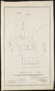 Plan of estate, nos 1043 to 1059 Washington Street, Boston, belonging to the heirs of the late William Brigham