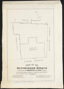 Plan of the Hutchinson Estate on the corner of Hanover & Clark Streets