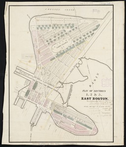 Plan of sections of 1, 2 & 3, East Boston