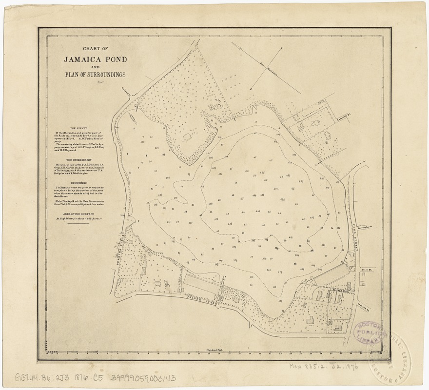 Chart of Jamaica Pond and plan of surroundings