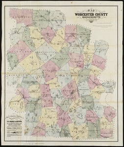 Map of Worcester County, Massachusetts