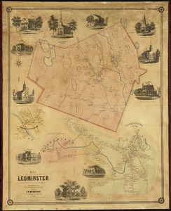 Map of the town of Leominster