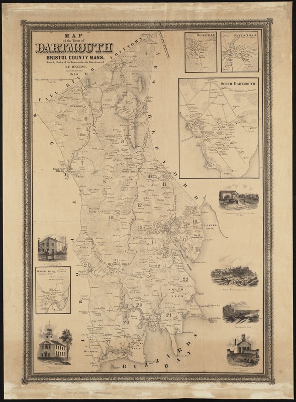 Map of the town of Dartmouth, Bristol County Mass
