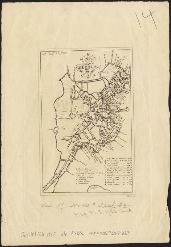 A plan of Boston in 1722