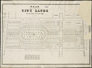 Plan of city lands to be sold Oct. 30th 1850