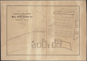 Plan of land & wharves belonging to Mill Pond Wharf Co. near Bartons Point