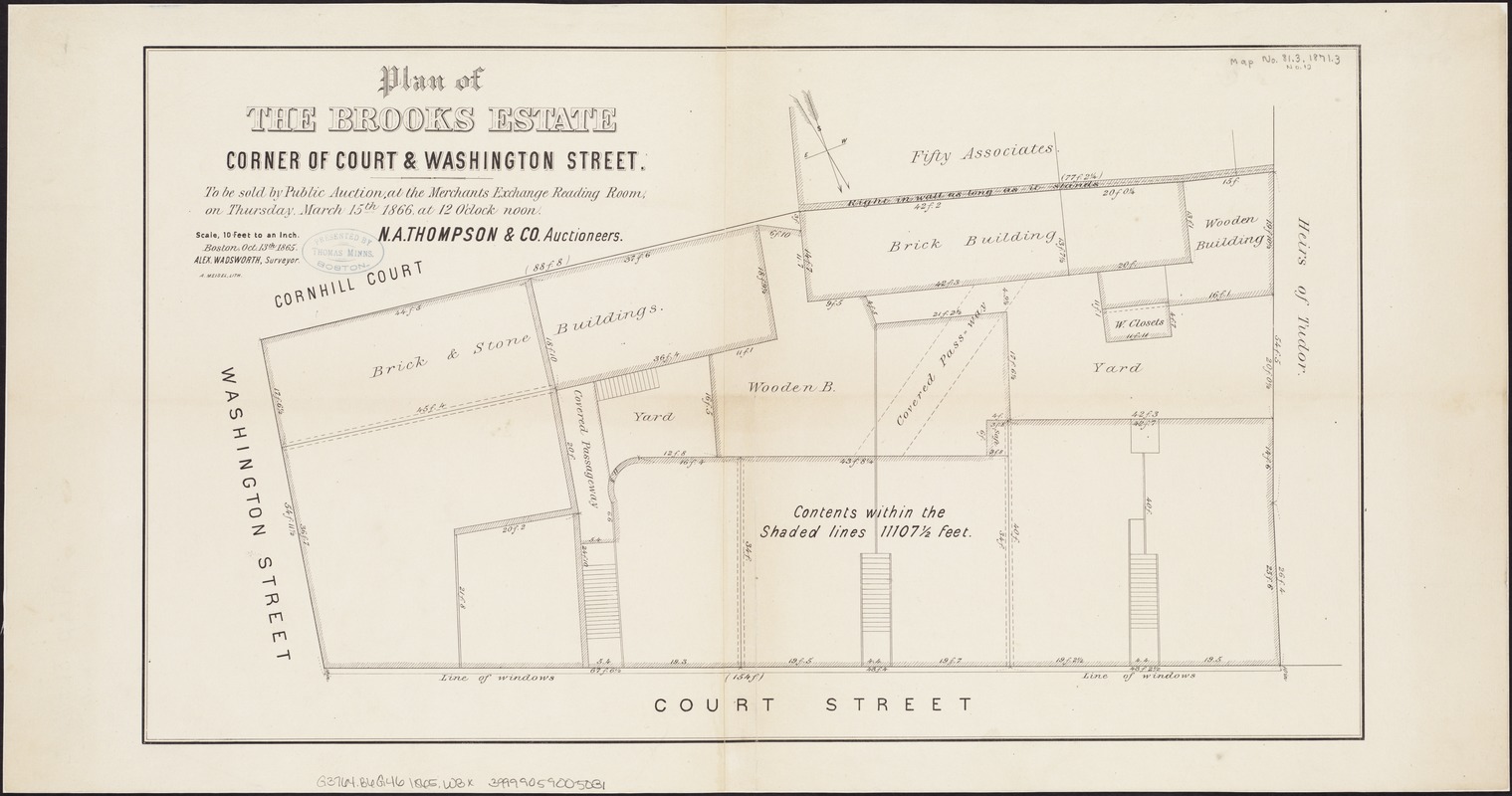 Plan of the Brooks estate corner of Court & Washington Street
