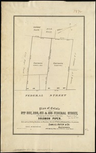 Plan of estate nos 207, 209, 211 & 215 Federal Street, belonging to the estate of the late Solomon Piper