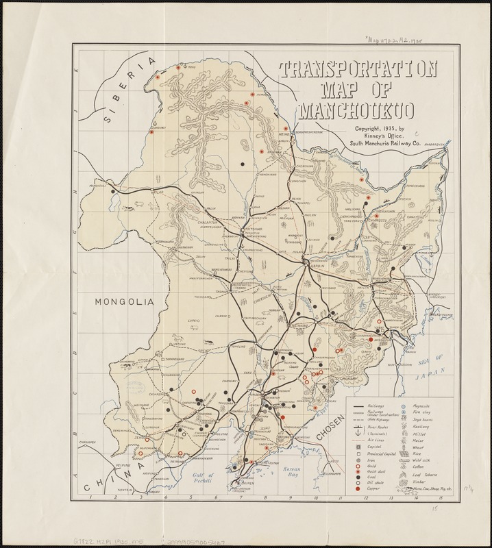 Transportation map of Manchoukuo