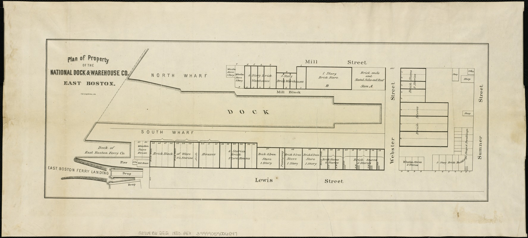 Plan of property of the National Dock & Warehouse Co. East Boston