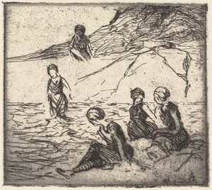 Bathers in Narrow Cove  I