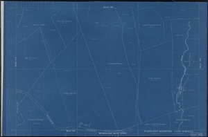 Metropolitan Water Works, Wachusett Reservoir, land surveys, sheet 103, index plan to photographs of real estate, West Boylston, Mass., March 1898