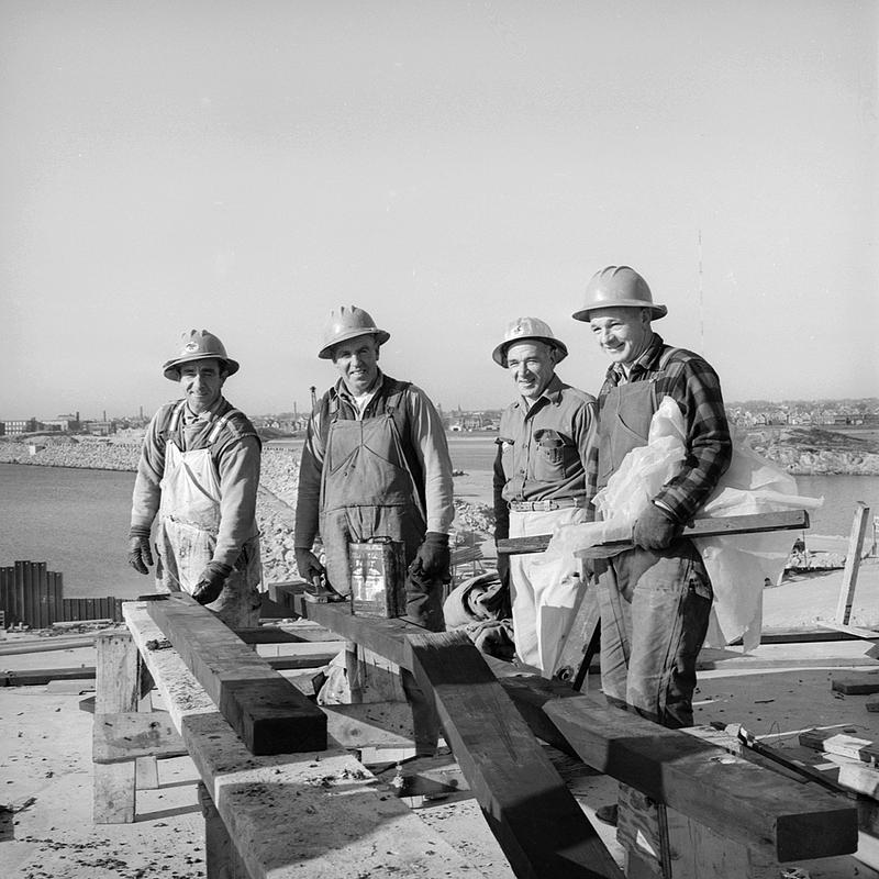 Hurricane Barrier construction, New Bedford