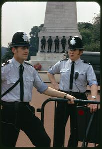 Metropolitan Police officers at Guards Memorial, London