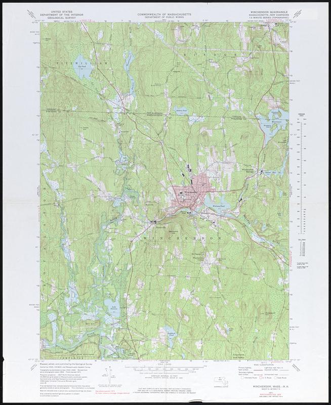 Winchendon Quadrangle Massachusetts New Hampshire Digital Commonwealth