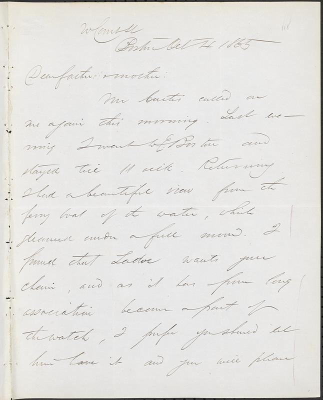 Letter from John D. Long to Zadoc Long and Julia D. Long, October 4, 1865