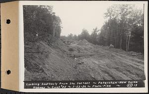 Contract No. 55, Portion of Petersham-New Salem Highway, Petersham, Franklin County (Worcester County?), looking southerly from Sta. 360+00+, Franklin County, Mass., Jul. 23, 1936