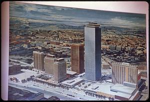 A picture of Boston, Prudential Tower in the center