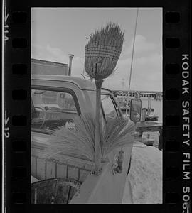 Broom art in truck