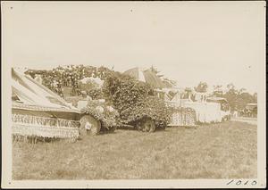 Vehicles decorated for parade at Riverside Park