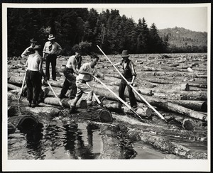 Breaking up log jam - Maine 1939