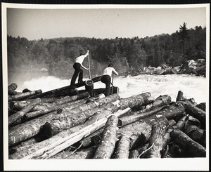 Breaking up log jam - Maine