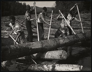 Maine log drive on the Saco River