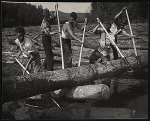 Maine log drive on the Saco River