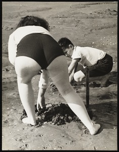 Clam digging at Biddeford Pool, Me.