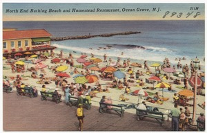 North end bathing beach and Homestead Restaurant, Ocean Grove, N. J.