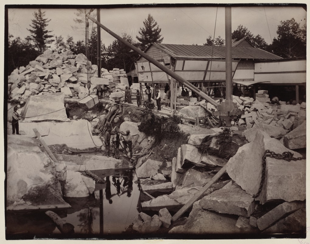 Granite blocks quarried for McKim Building, Milford Quarry