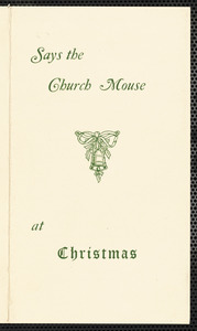 Story by the Union Church mouse “Says the church mouse at Christmas”