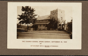 Announcement for the opening of church school September 1923